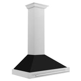 Z-Line - 36'' DuraSnow Stainless Steel Range Hood with Black Matte Shell and Stainless Steel Handle - Stainless Steel
