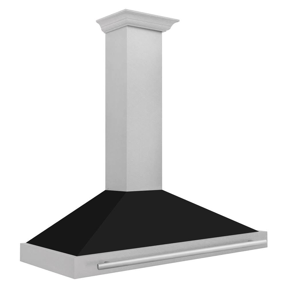 48'' DuraSnow Stainless Steel Range Hood with Black Matte Shell and Stainless Steel Handle