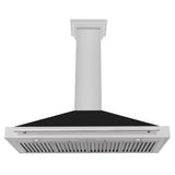 48'' DuraSnow Stainless Steel Range Hood with Black Matte Shell and Stainless Steel Handle