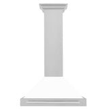 30'' DuraSnow Stainless Steel Range Hood with White Matte Shell and Stainless Steel Handle