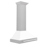 30'' DuraSnow Stainless Steel Range Hood with White Matte Shell and Stainless Steel Handle