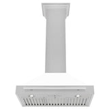 30'' DuraSnow Stainless Steel Range Hood with White Matte Shell and Stainless Steel Handle