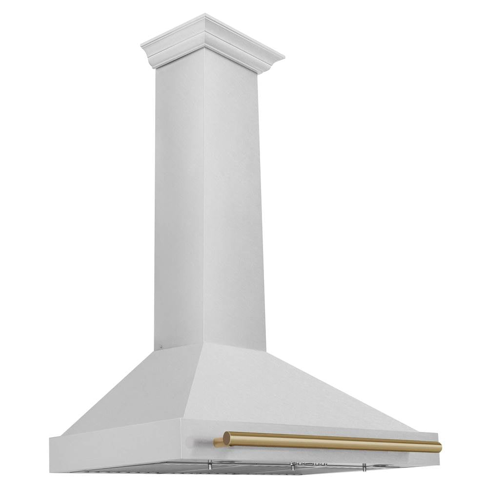 Z-Line - 36'' Autograph Edition DuraSnow Stainless Steel Range Hood with DuraSnow Stainless Steel Shell and Champagne Bronze Handle - Champagne Bronze