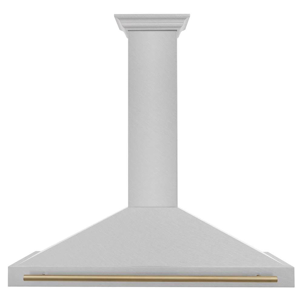 48'' Autograph Edition DuraSnow Stainless Steel Range Hood with DuraSnow Stainless Steel Shell and Champagne Bronze Handle