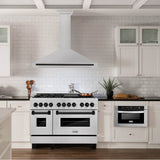 48'' Autograph Edition DuraSnow Stainless Steel Range Hood with DuraSnow Stainless Steel Shell and Champagne Bronze Handle