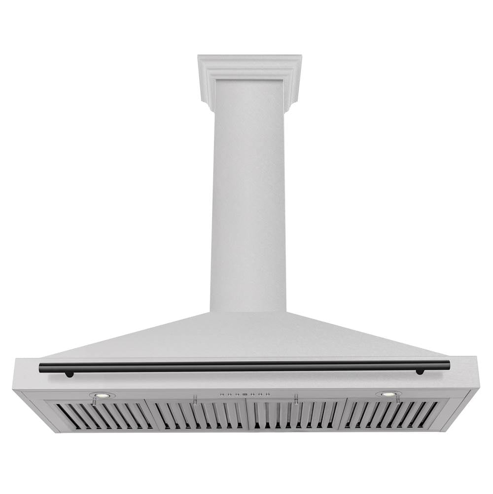 48'' Autograph Edition DuraSnow Stainless Steel Range Hood with DuraSnow Stainless Steel Shell and Champagne Bronze Handle