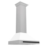 Z-Line - 30'' Autograph Edition DuraSnow Stainless Steel Range Hood with White Matte Shell and Matte Black Handle - Matte Black