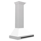 30'' Autograph Edition DuraSnow Stainless Steel Range Hood with White Matte Shell and Champagne Bronze Handle