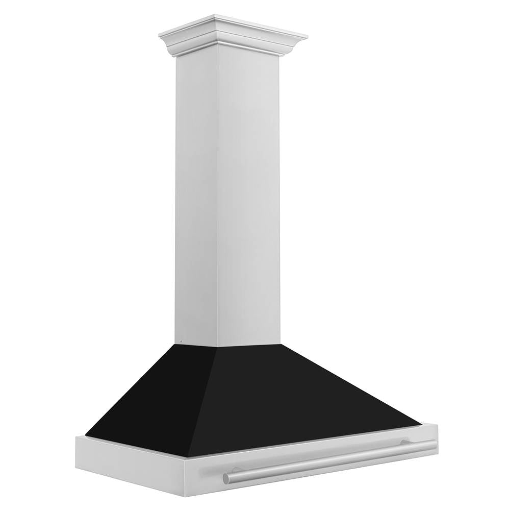 36'' Stainless Steel Range Hood with Black Matte Shell and Stainless Steel Handle