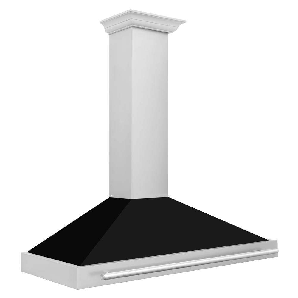 48'' Stainless Steel Range Hood with Black Matte Shell and Stainless Steel Handle