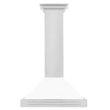 30'' Stainless Steel Range Hood with White Matte Shell and Stainless Steel Handle