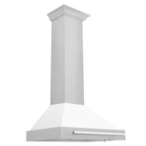 Z-Line - 30'' Stainless Steel Range Hood with White Matte Shell and Stainless Steel Handle - Stainless Steel