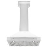 30'' Stainless Steel Range Hood with White Matte Shell and Stainless Steel Handle