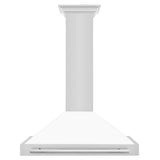 36'' Stainless Steel Range Hood with White Matte Shell and Stainless Steel Handle