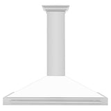 48'' DuraSnow Stainless Steel Range Hood with White Matte Shell and Stainless Steel Handle