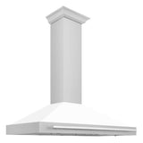 Z-Line - 48'' DuraSnow Stainless Steel Range Hood with White Matte Shell and Stainless Steel Handle - Stainless Steel