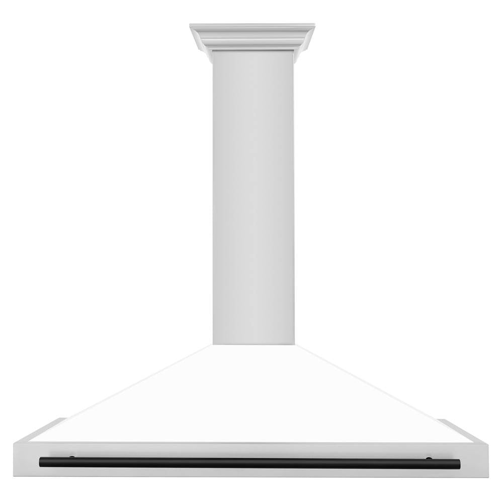 48'' Autograph Edition Stainless Steel Range Hood with White Matte Shell and Champagne Bronze Accents