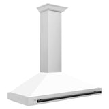 48'' Autograph Edition Stainless Steel Range Hood with White Matte Shell and Champagne Bronze Accents