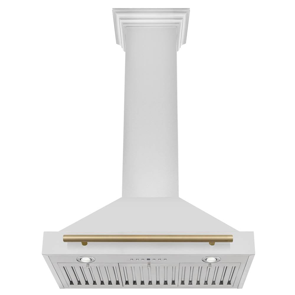 30'' Autograph Edition Stainless Steel Range Hood with Stainless Steel Shell and Champagne Bronze Accents