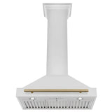 30'' Autograph Edition Stainless Steel Range Hood with Stainless Steel Shell and Champagne Bronze Accents