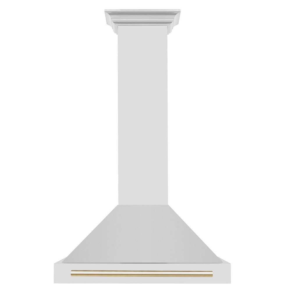 30'' Autograph Edition Stainless Steel Range Hood with Stainless Steel Shell and Champagne Bronze Accents