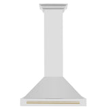 30'' Autograph Edition Stainless Steel Range Hood with Stainless Steel Shell and Champagne Bronze Accents
