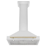 30'' Autograph Edition Stainless Steel Range Hood with Stainless Steel Shell and Champagne Bronze Handle