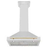 30'' Autograph Edition Stainless Steel Range Hood with Stainless Steel Shell and Champagne Bronze Accents