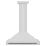36'' Autograph Edition Stainless Steel Range Hood with Stainless Steel Shell and Champagne Bronze Accents