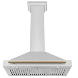 36'' Autograph Edition Stainless Steel Range Hood with Stainless Steel Shell and Champagne Bronze Accents