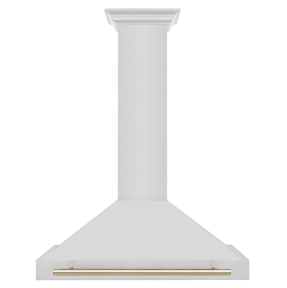 36'' Autograph Edition Stainless Steel Range Hood with Stainless Steel Shell and Champagne Bronze Accents