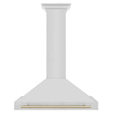 36'' Autograph Edition Stainless Steel Range Hood with Stainless Steel Shell and Champagne Bronze Accents
