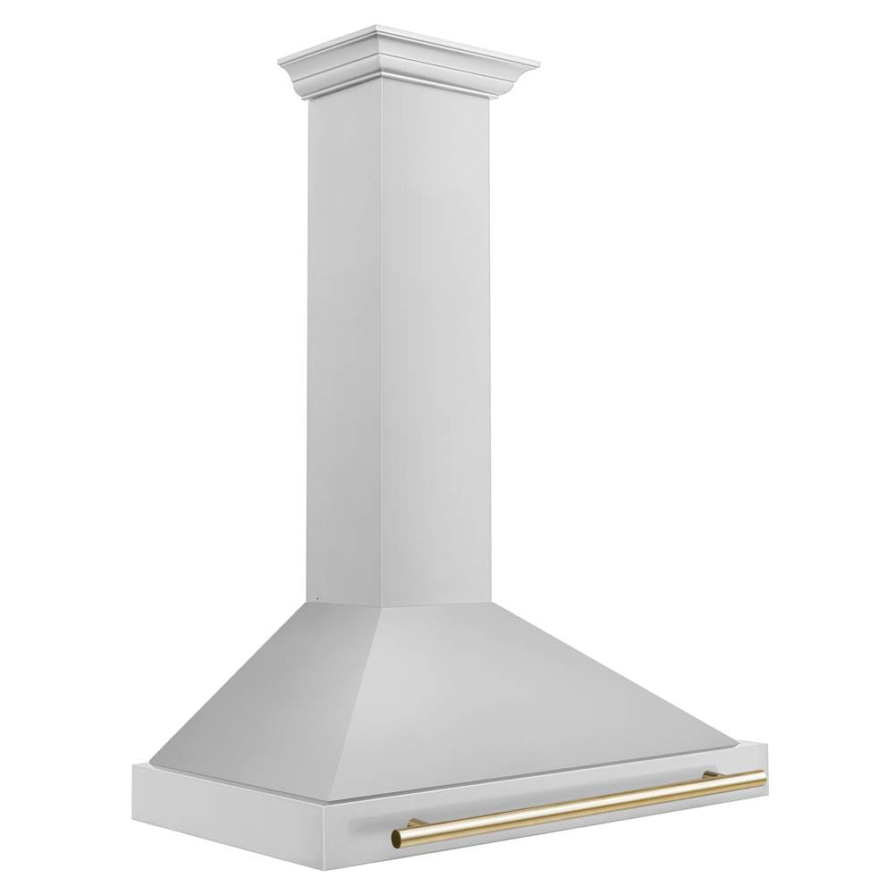 36'' Autograph Edition Stainless Steel Range Hood with Stainless Steel Shell and Champagne Bronze Accents