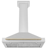 36'' Autograph Edition Stainless Steel Range Hood with Stainless Steel Shell and Champagne Bronze Accents