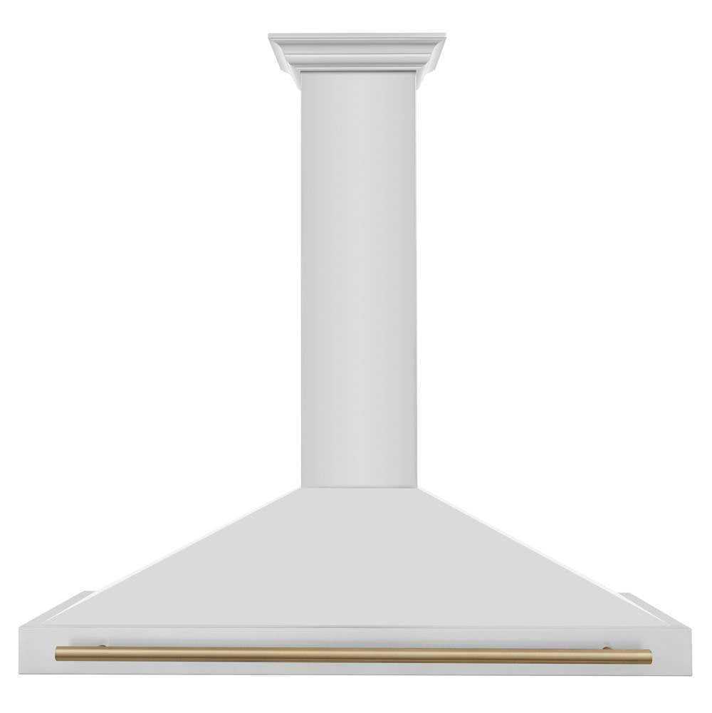 48'' Autograph Edition Stainless Steel Range Hood with Stainless Steel Shell and Champagne Bronze Accents