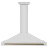 48'' Autograph Edition Stainless Steel Range Hood with Stainless Steel Shell and Champagne Bronze Accents