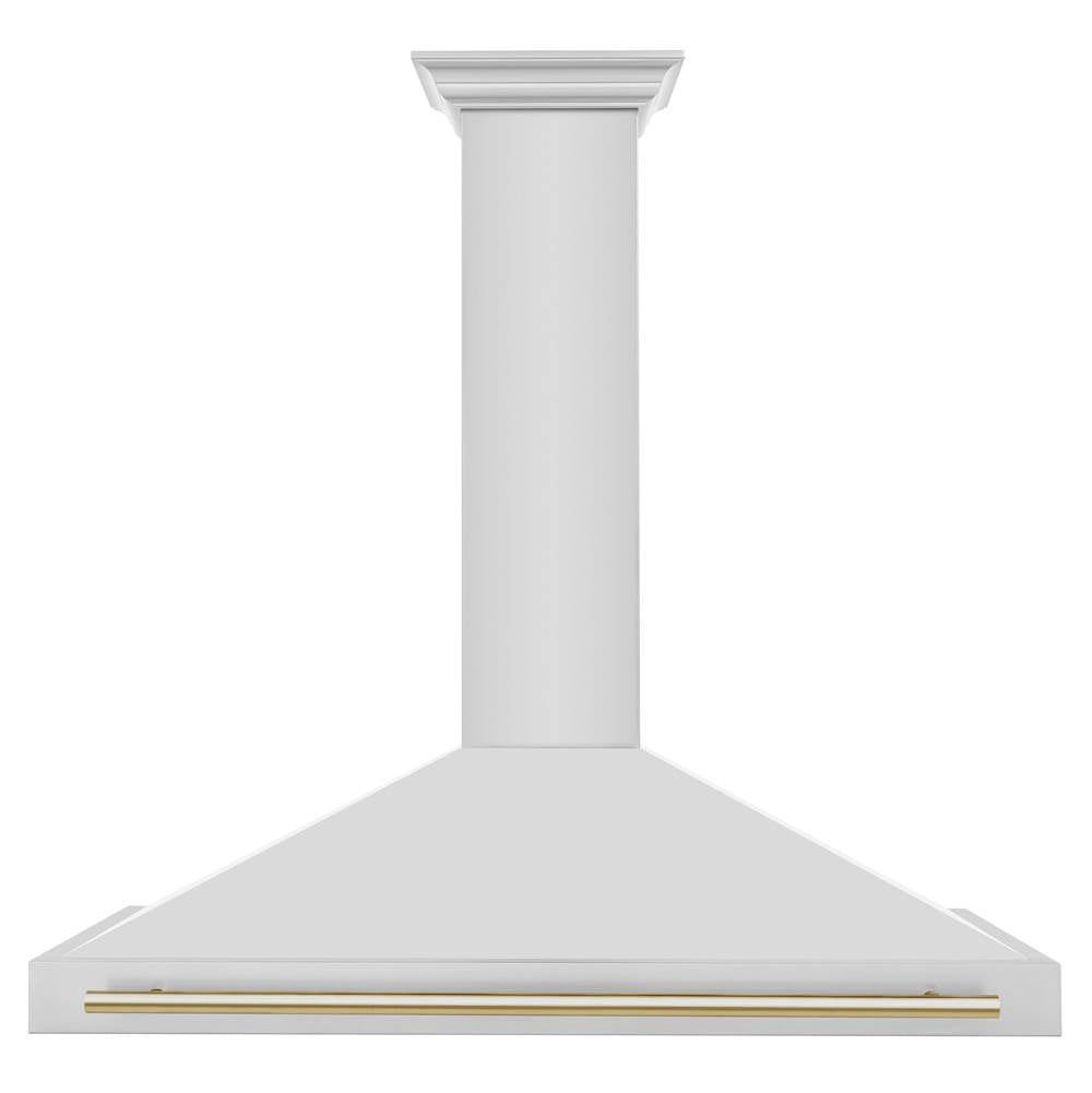48'' Autograph Edition Stainless Steel Range Hood with Stainless Steel Shell and Champagne Bronze Accents