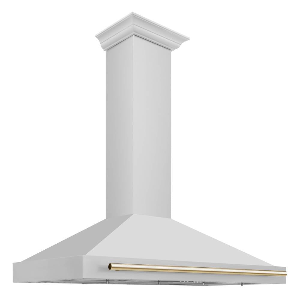 Z-Line - 48'' Autograph Edition Stainless Steel Range Hood with Stainless Steel Shell and Gold Accents - Gold