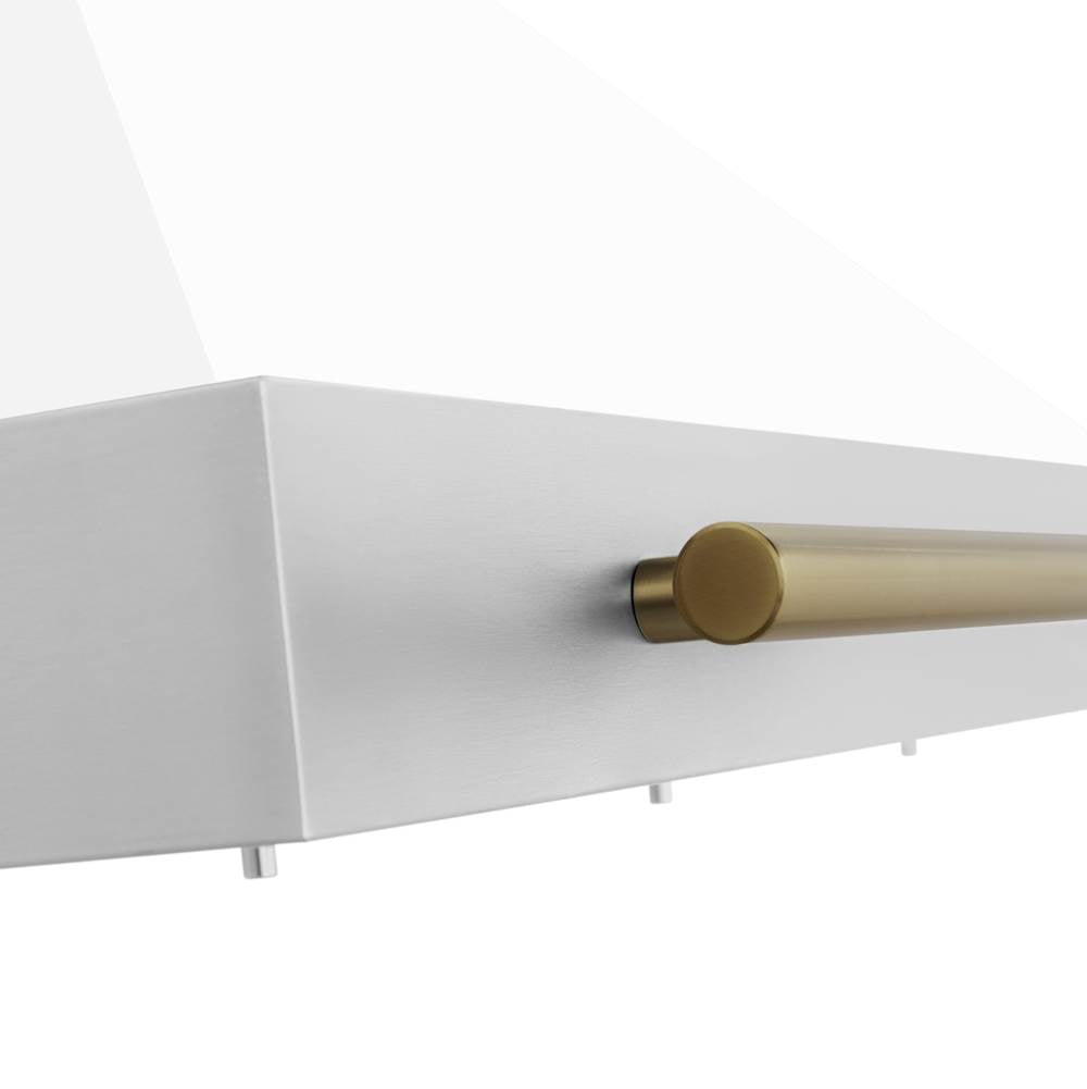 30'' Autograph Edition Stainless Steel Range Hood with White Matte Shell and Champagne Bronze Accents