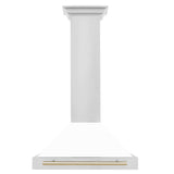 30'' Autograph Edition Stainless Steel Range Hood with White Matte Shell and Champagne Bronze Accents