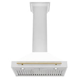 30'' Autograph Edition Stainless Steel Range Hood with White Matte Shell and Champagne Bronze Accents