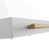 48'' Autograph Edition Stainless Steel Range Hood with White Matte Shell and Champagne Bronze Accents