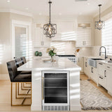 24'' Monument Autograph Edition 154 Can Beverage Fridge in Stainless Steel with Champagne Bronze Accents