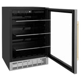 24'' Monument Autograph Edition 154 Can Beverage Fridge in Stainless Steel with Champagne Bronze Accents