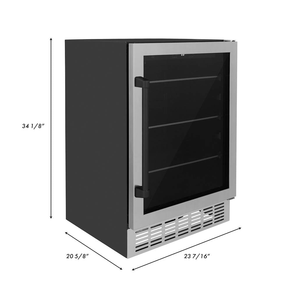 24'' Monument Autograph Edition 154 Can Beverage Fridge in Stainless Steel with Champagne Bronze Accents