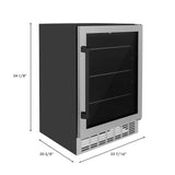 24'' Monument Autograph Edition 154 Can Beverage Fridge in Stainless Steel with Champagne Bronze Accents