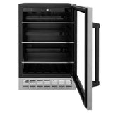 24'' Monument Autograph Edition 154 Can Beverage Fridge in Stainless Steel with Champagne Bronze Accents