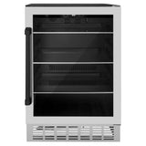 Z-Line - 24'' Monument Autograph Edition 154 Can Beverage Fridge in Stainless Steel with Matte Black Accents - Matte Black
