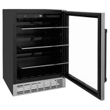 24'' Monument Autograph Edition 154 Can Beverage Fridge in Stainless Steel with Champagne Bronze Accents
