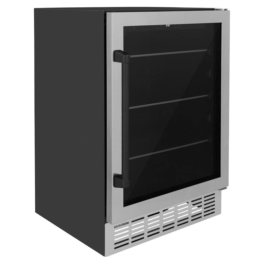 24'' Monument Autograph Edition 154 Can Beverage Fridge in Stainless Steel with Champagne Bronze Accents
